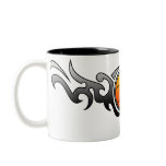 Basketball Tribal Flames Grey Mug
