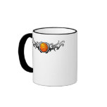 Basketball Tribal Flames Grey Mug
