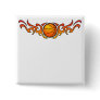 Basketball Tribal Flames Orange Button