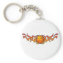 Basketball Tribal Flames Orange Keychain