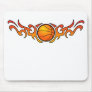 Basketball Tribal Flames Orange Mousepad
