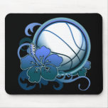Basketball Tropical Flower Blue Mousepad