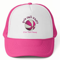 Basketball - White/Pink Mesh Hats