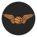 basketball. winged. round stickers