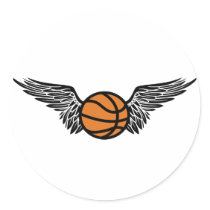 basketball. winged. sticker