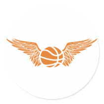 basketball. winged. sticker