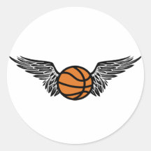 basketball. winged. sticker