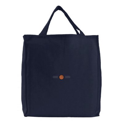 Basketball with lines embroidered tote bags by ZazzleEmbroidery