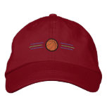 Basketball with lines embroidered baseball caps