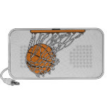basketball woosh ball in net vector illustration portable speakers