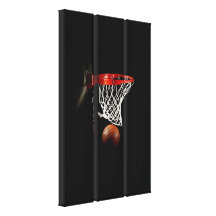Basketball Wrapped Canvas - 3 Canvases Set Gallery Wrapped Canvas