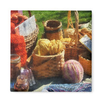 Baskets of Yarn at Flea Market
