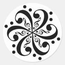 Bass and Treble Clef Swirl Stickers