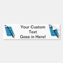 Bass Clarinet with Blue Background and Music Notes Bumper Sticker