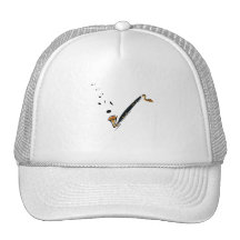 Bass Clarinet with music notes Mesh Hat