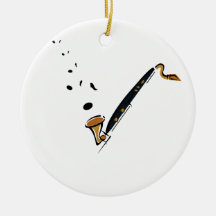 Bass Clarinet with music notes Ornament