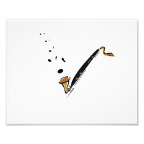Bass Clarinet with music notes Art Photo