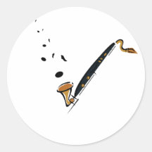 Bass Clarinet with music notes Stickers