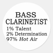 Bass Clarinetist Hot Air Sticker