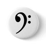 Bass clef pinback buttons