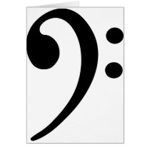 Bass clef greeting cards