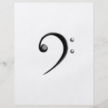 Bass Clef Casual Style Black and White Version Full Color Flyer
