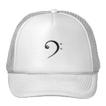 Bass Clef Casual Style Black and White Version Trucker Hats