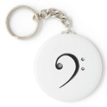 Bass Clef Casual Style Black and White Version Key Chain