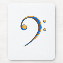 Bass Clef Casual Style Orange and Blue Mouse Mat