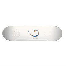 Bass Clef Casual Style Orange and Blue Skateboard