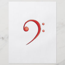 Bass Clef Casual Style Red, tenor clef music desig Flyer Design