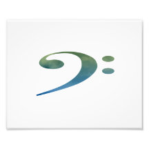 bass clef clouds green blue photographic print