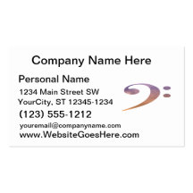 bass clef clouds purple orange business card template