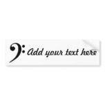Bass Clef - F Clef Music Symbol Bumper Stickers