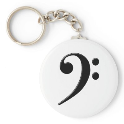 Bass Clef - F Clef Music Symbol Key Chain by itssymbolic