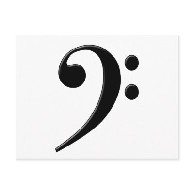 Bass Clef - F Clef Music Symbol Post Cards by itssymbolic