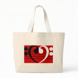 Bass Clef Heart Canvas Bag