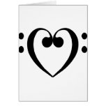 Bass clef heart (black) cards