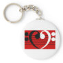 Bass Clef Heart Key Chain