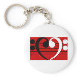 Bass Clef Heart keychains