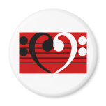 Bass Clef Heart Fridge Magnets