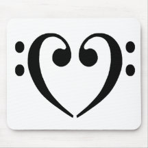 Bass Clef Heart Mouse Mat