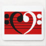 Bass Clef Heart Mouse Pads