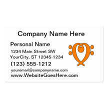 bass clef heart orange business card template