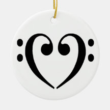 Bass Clef Heart Ornament