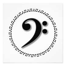 Bass Clef Music Note Design Invite