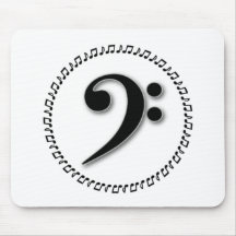 Bass Clef Music Note Design Mouse Pads