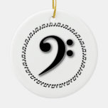 Bass Clef Music Note Design Ornaments