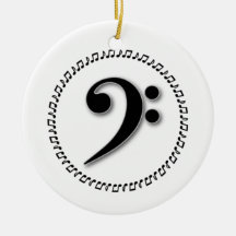 Bass Clef Music Note Design Ornaments