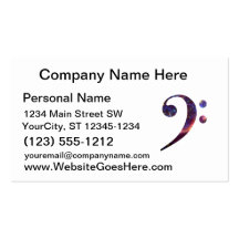 Bass clef nebula 1 business card templates